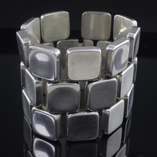 A 1960s? Georg Jensen sterling silver bracelet designed by Astrid Fog, design no 193, 19cm.